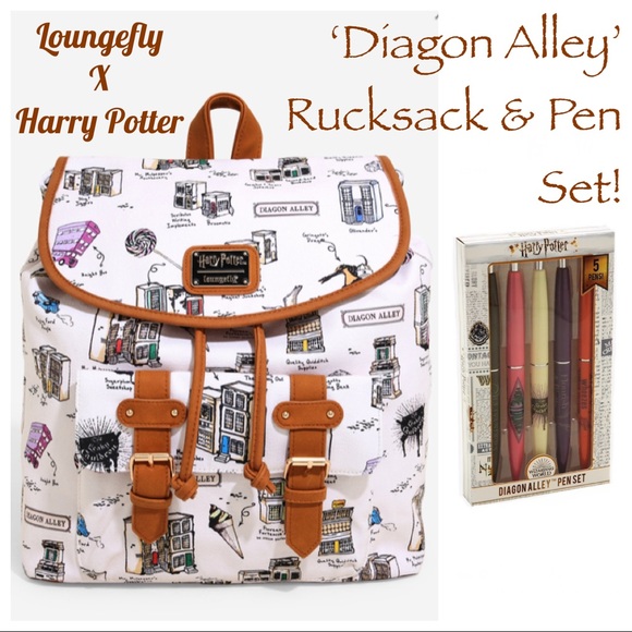 Loungefly Handbags - LOUNGEFLY H. POTTER Diagon Alley RUCKSACK PINS SET